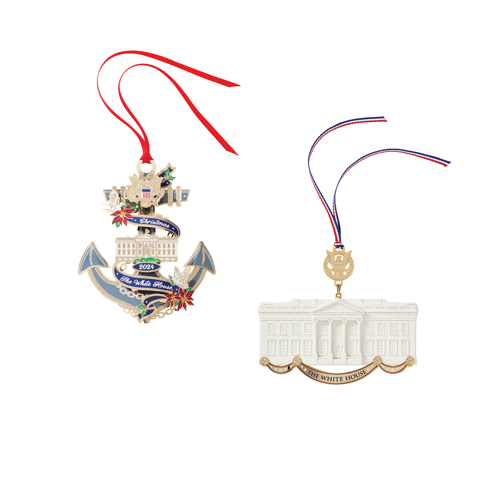 Official 2024 White House Christmas Ornament and Commemorative Ornament, Bundle