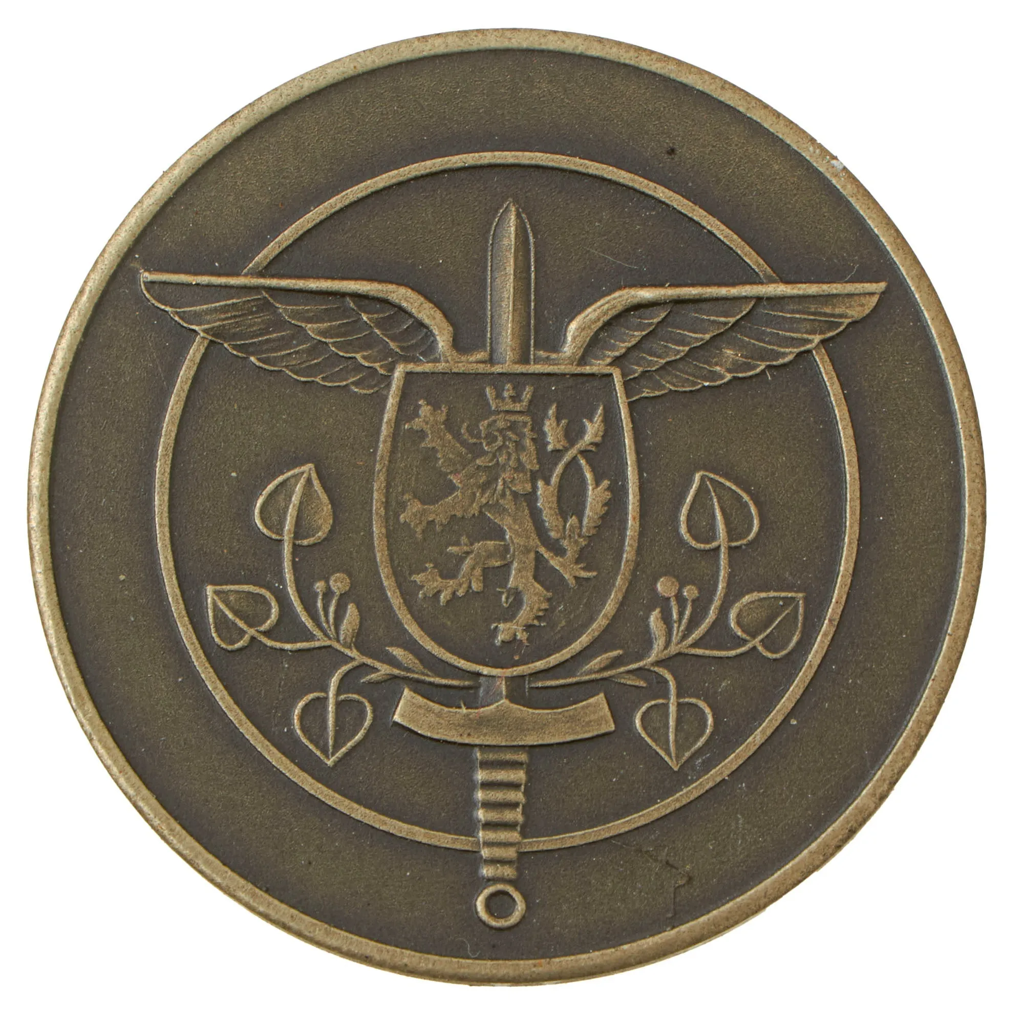Original Czechoslovakia WWII to Cold War Era Collection of Tank Corps Proficieny Badge and Commemorative Coin Lot of 6 - Formerly A.A.F. Tank Museum Collection