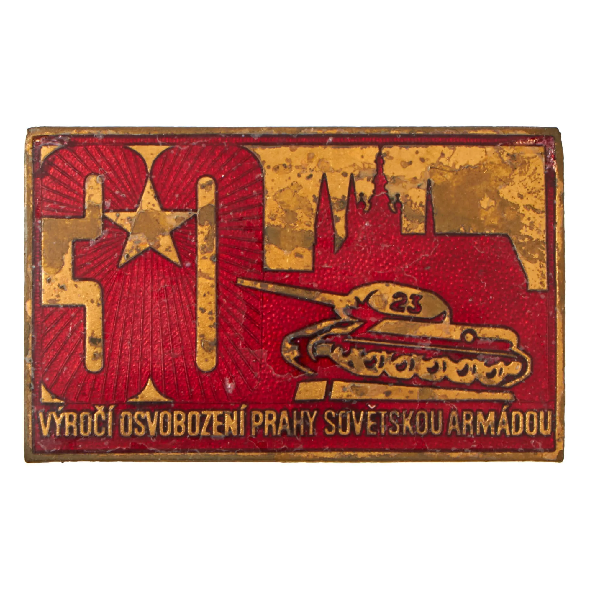 Original Czechoslovakia WWII to Cold War Era Collection of Tank Corps Proficieny Badge and Commemorative Coin Lot of 6 - Formerly A.A.F. Tank Museum Collection