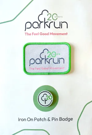 parkrun 20th Anniversary Pin and Patch Set