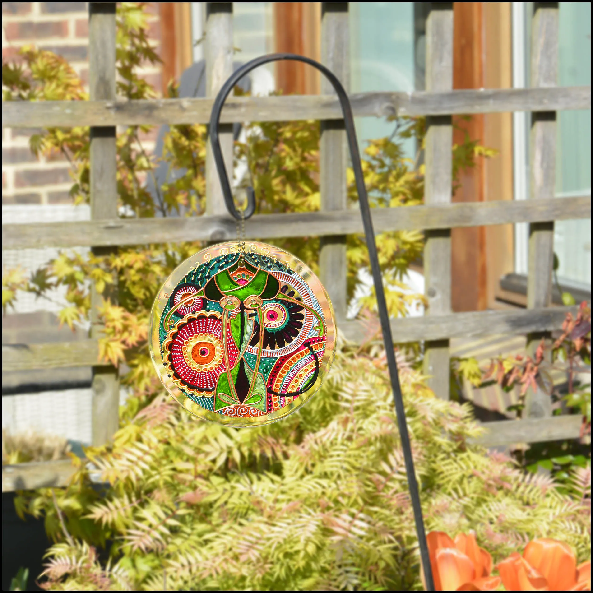 Pink & Green Mandala Suncatcher