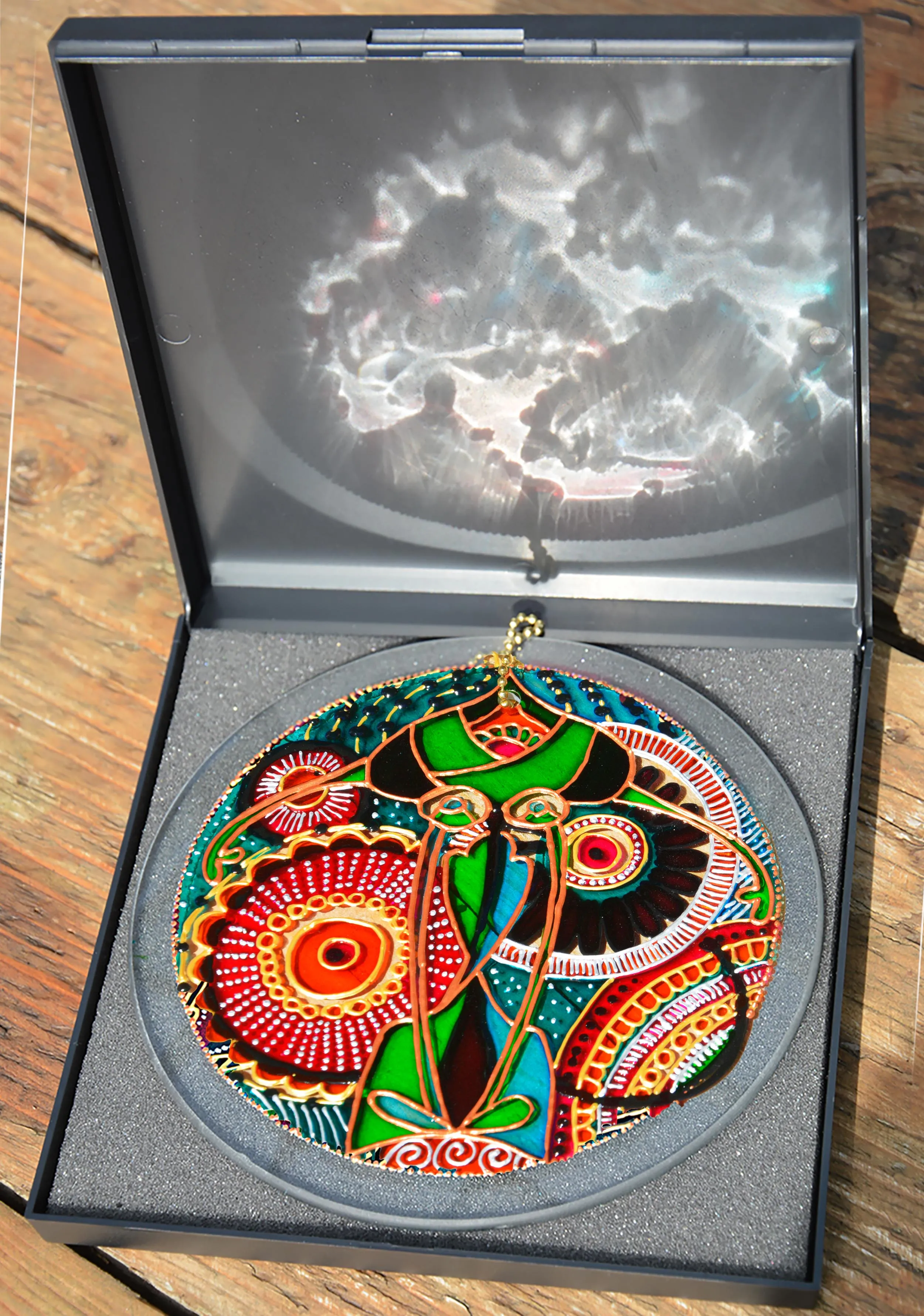Pink & Green Mandala Suncatcher