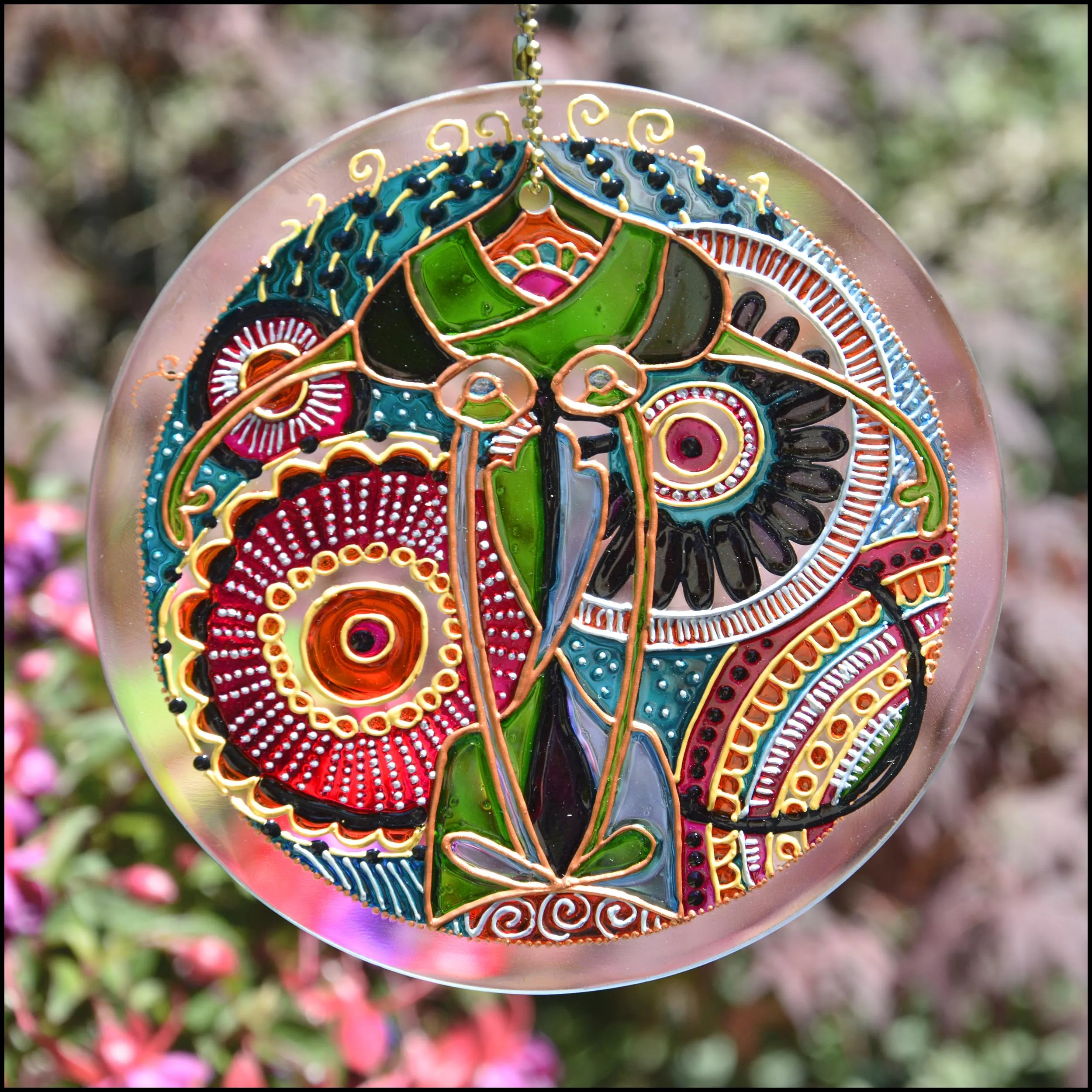 Pink & Green Mandala Suncatcher