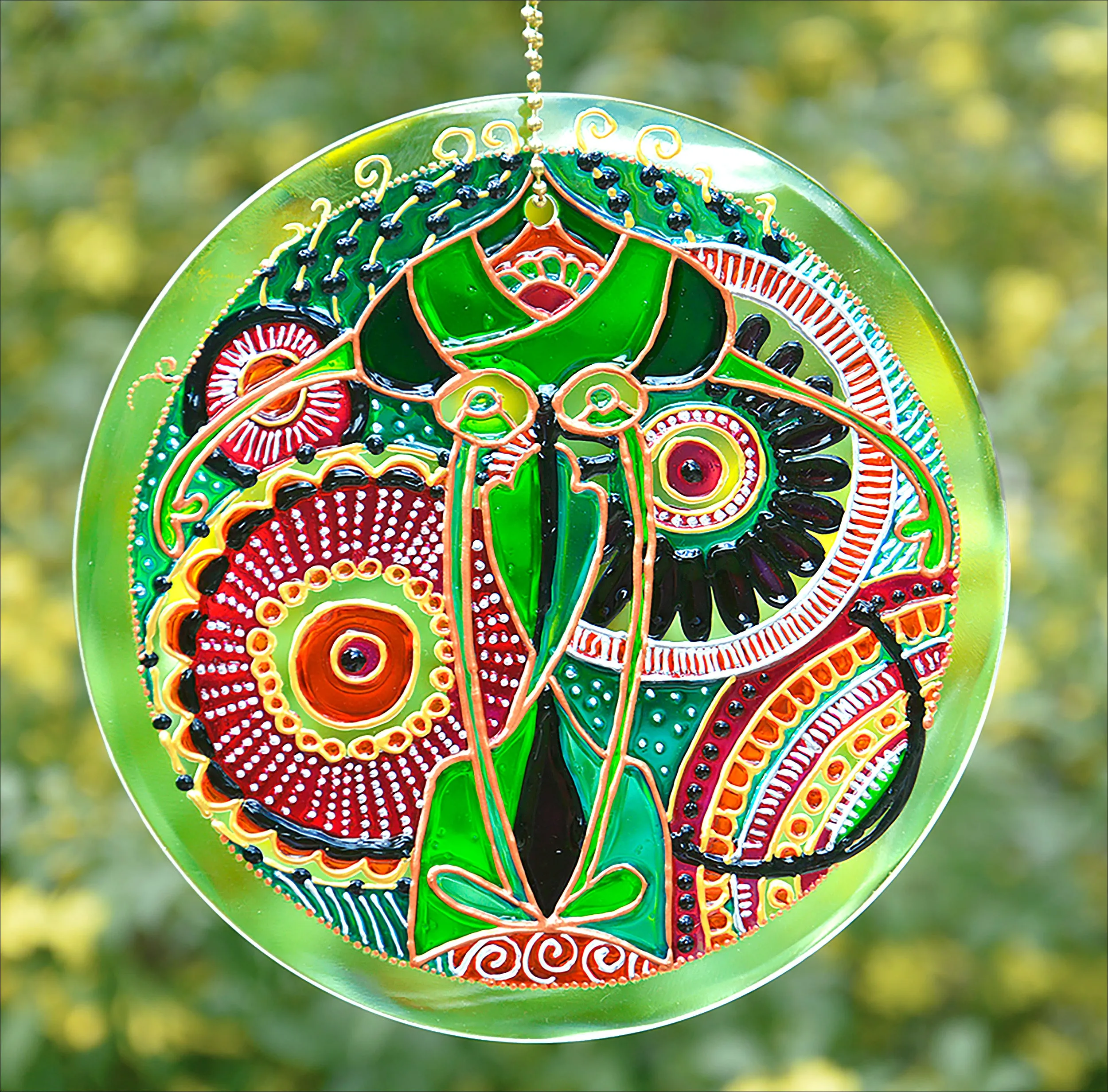 Pink & Green Mandala Suncatcher