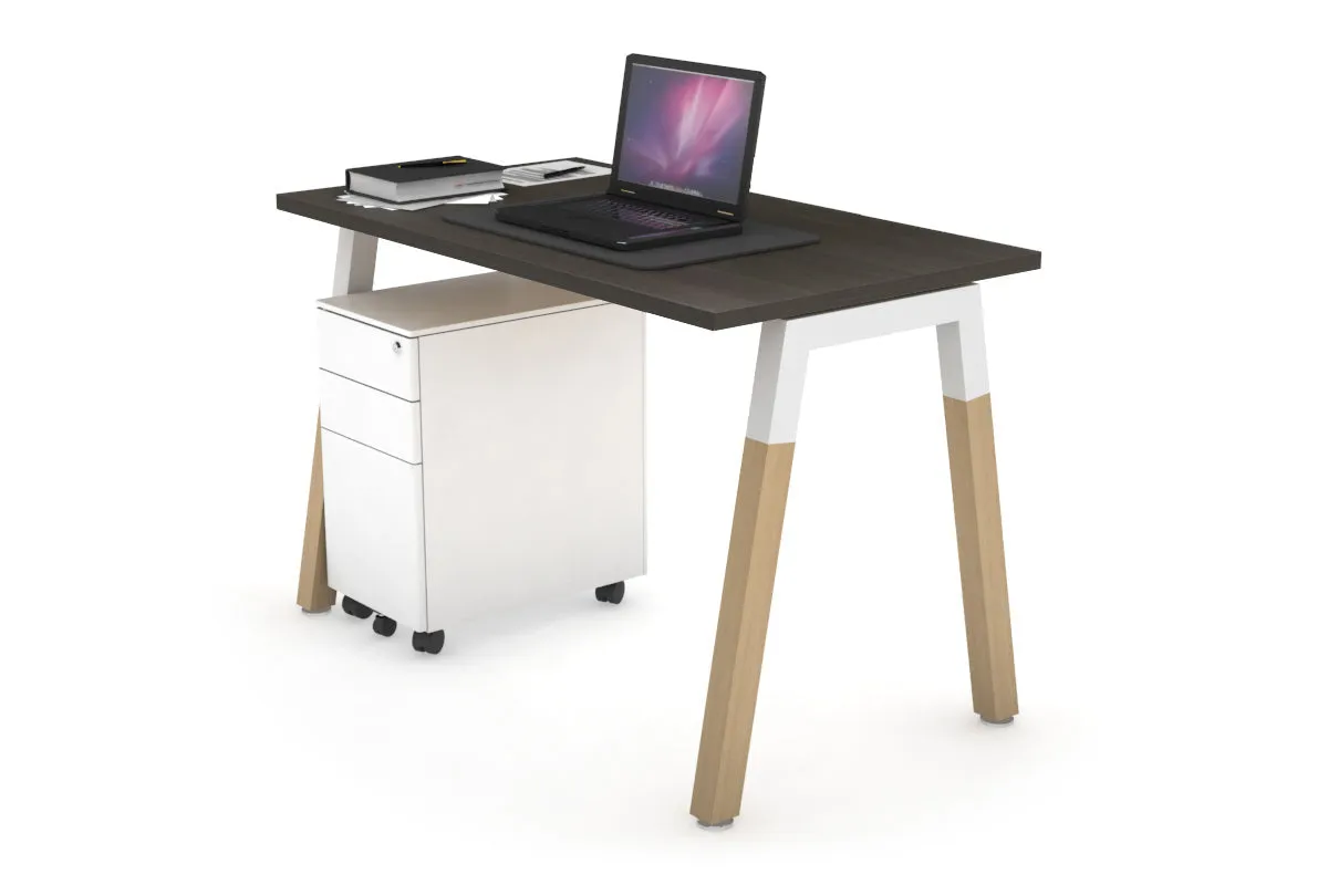 Quadro A Legs Office Desk - Wood Legs Cross Beam [1000L x 600W]