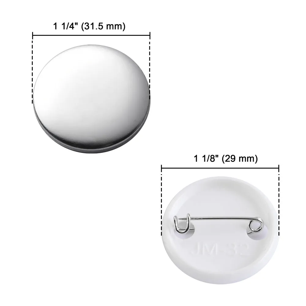 TheLAShop Backpack Pins Badge Parts 500ct/Pack (1", 1 1/4", 2 1/4" Options)