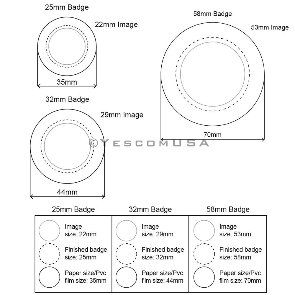 TheLAShop Backpack Pins Badge Parts 500ct/Pack (1", 1 1/4", 2 1/4" Options)