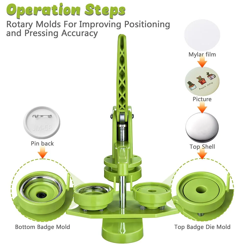 TheLAShop Button Maker Machine   100 Pin Badges(1", 1 1/4", 2 1/4" Options)