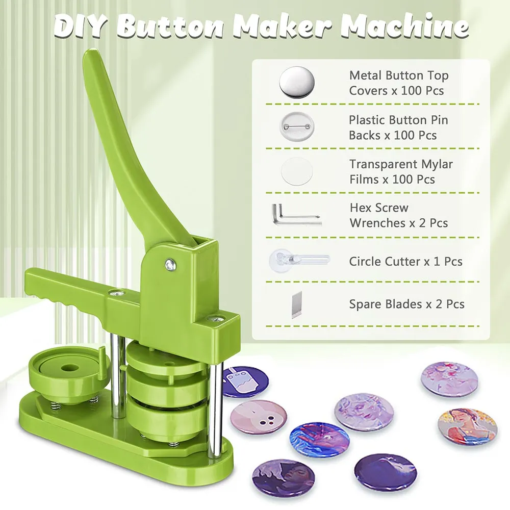 TheLAShop Button Maker Machine   100 Pin Badges(1", 1 1/4", 2 1/4" Options)