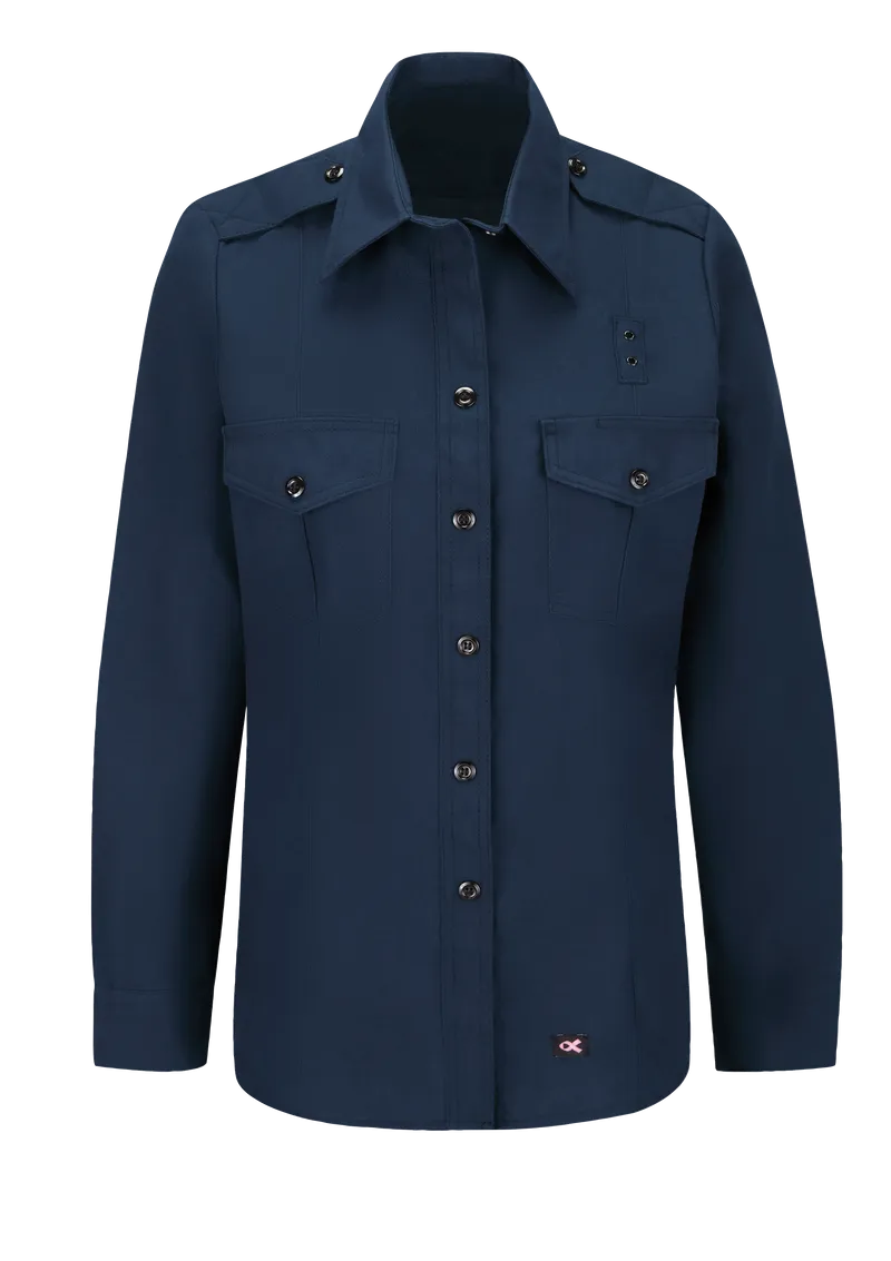 WORKRITE WOMEN'S CLASSIC LONG SLEEVE FIRE CHIEF SHIRT - NAVY